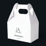 Monogram personalized groomsman best man name date favor boxes<br><div class="desc">design</div>