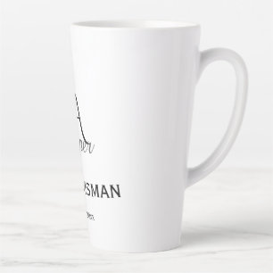 Monogram personalized groomsman best man name date latte mug