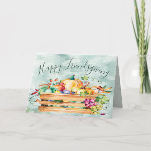 Monogram Personalized Happy Friendsgiving Fall Card