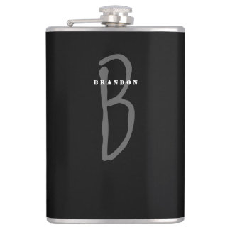 Monogram Personalized Hip Flask For Men 8oz
