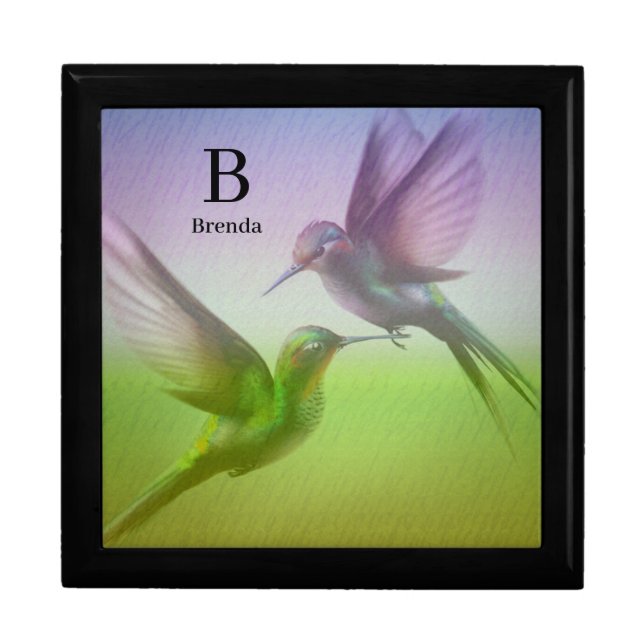 Monogram Personalized Hummingbird Gift Box (Front)