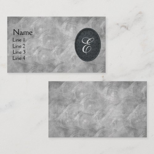 Monogram Personalized Initial Elegant Black Business Card