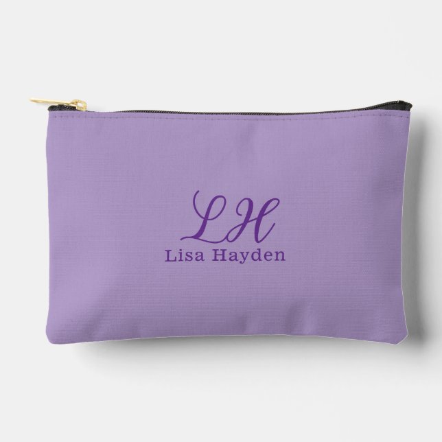 Monogram personalized initial name accessory pouch (Front)