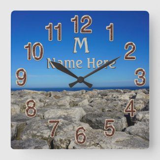 Monogram Personalized Lake House Wall Decor Clocks
