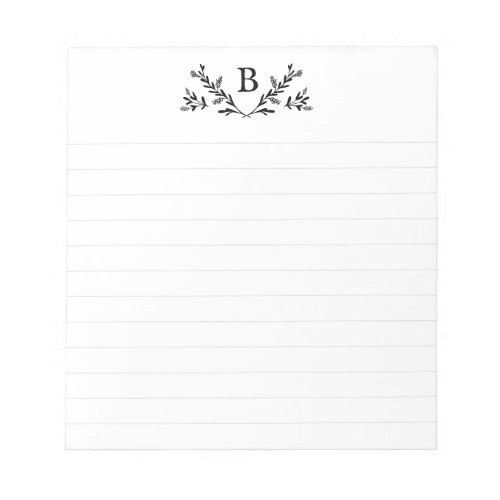 Monogram Personalized Lined Notepad