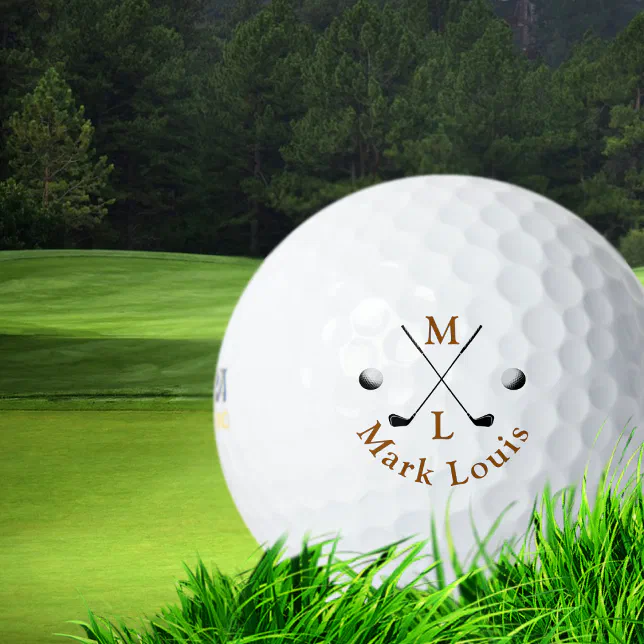 monogram . personalized logo golf balls Zazzle