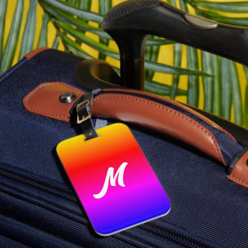 Monogram Personalized Luggage Tag Rainbow Colors