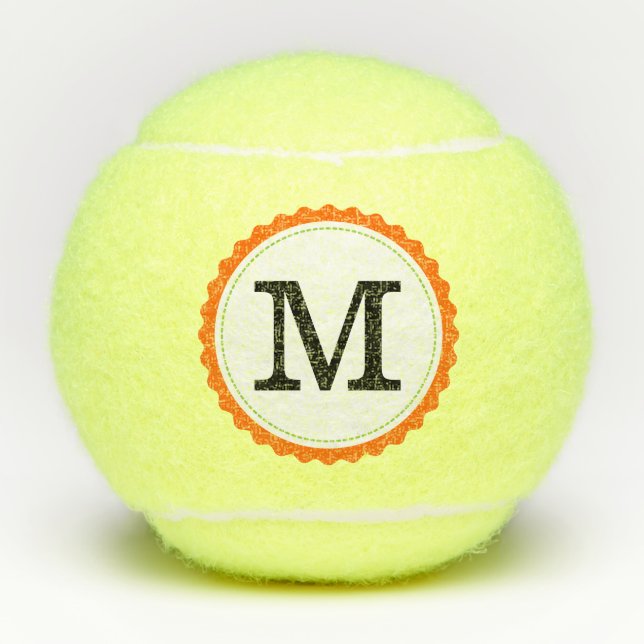 Monogram Personalized Modern #4 Tennis Balls (Front)