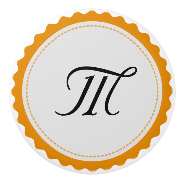 Monogram Personalized Modern #5 Ceramic Knob (Front)