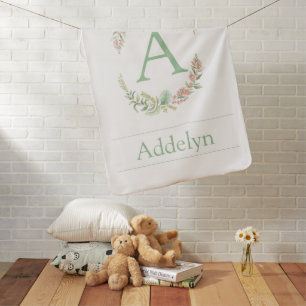Monogram Personalized Name Baby Blanket