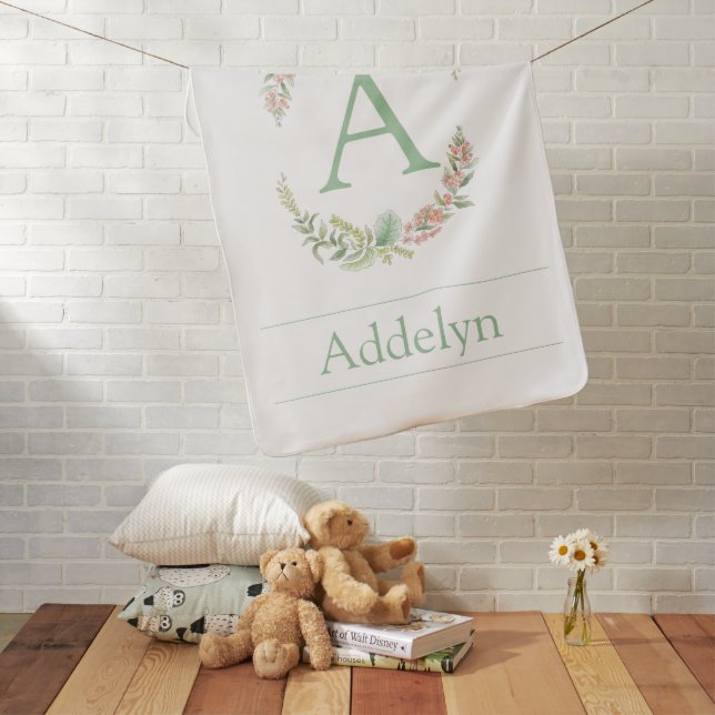Monogram Personalized Name Baby Blanket (In Situ)