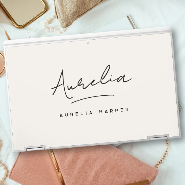 Monogram Personalized Name Elegant Signature Logo HP Laptop Skin (Creator Uploaded)