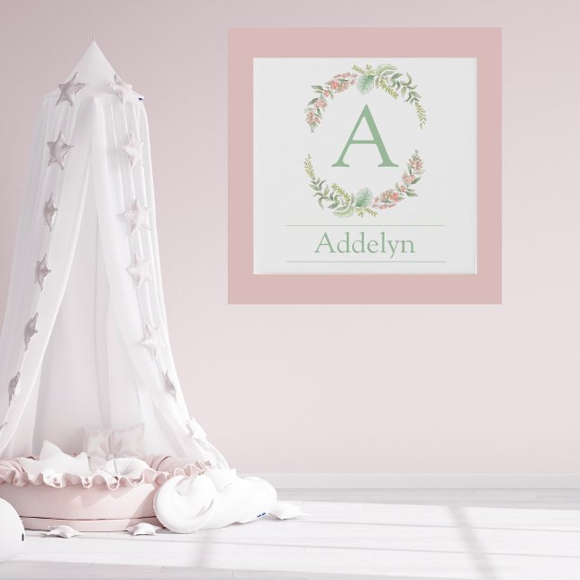 Monogram Personalized Name Faux Canvas Print (Creator Uploaded)