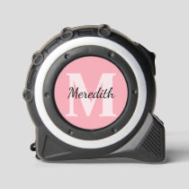 Monogram Personalized Name Pink Tape Measure