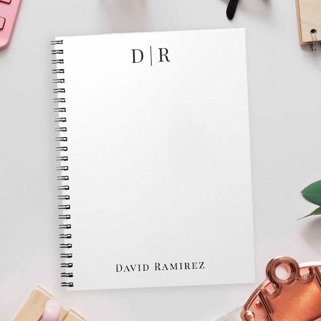Monogram Personalized Name Professional Minimal  Notebook (Creator Uploaded)
