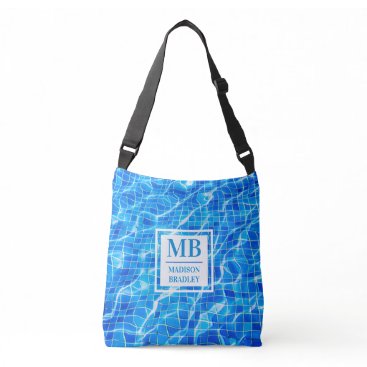 Monogram Personalized Name Swimming Pool Aquatic Crossbody Bag Monogram Personalized Name Swimming Pool Aquatic Crossbody Bag