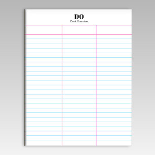 Monogram Personalized Name Three Column Notepad