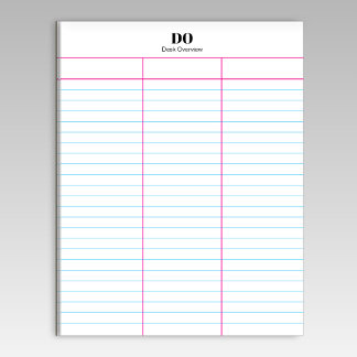 Monogram Personalized Name Three Column Notepad