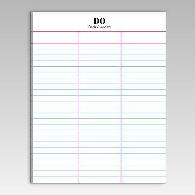 Monogram Personalized Name Three Column Notepad (Creator Uploaded)