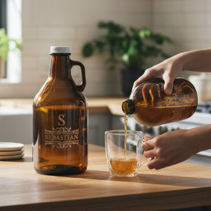 Monogram Personalized Name Vintage Frame Growler