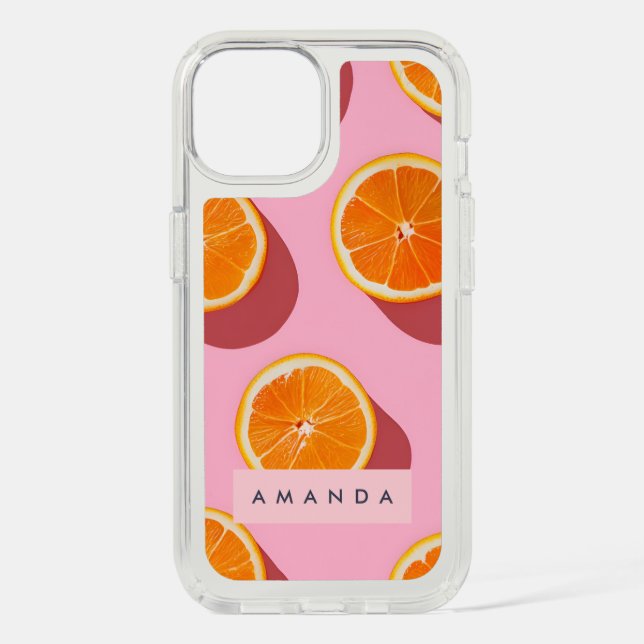 Monogram Personalized Orange Slice Pattern Speck iPhone Case (Front)