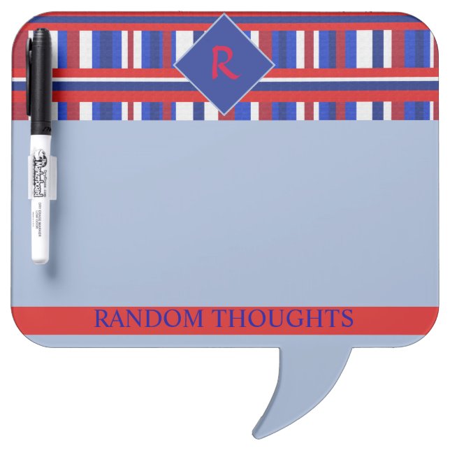 Monogram & Personalized Patriotic Message Board (Front)
