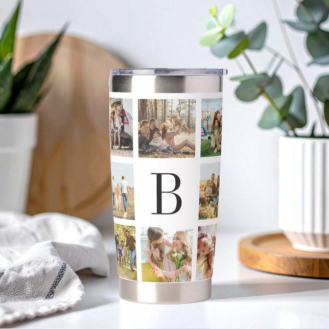 Monogram Personalized Photo Collage Insulated Tumbler (Creator Uploaded)