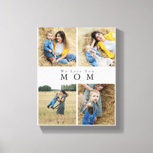 Monogram Personalized Photo Collage Mother Family  Canvas Print