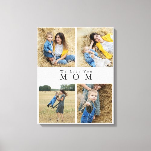 Monogram Personalized Photo Collage Mother Family Canvas Print