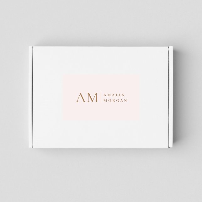 Monogram Personalized Pink Initial And Name  Rectangular Sticker (Creator Uploaded)