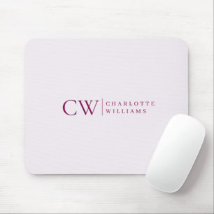 Monogram Personalized Pink Initial Mouse Pad