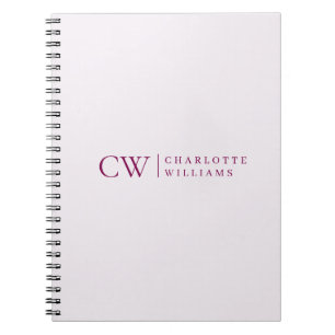 Monogram Personalized Pink Initial & Name Notebook