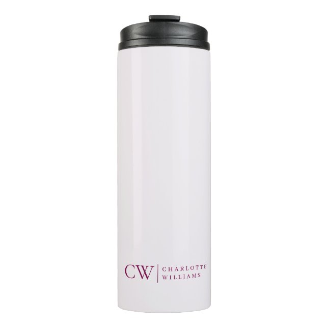 Monogram Personalized Pink Initial & Name Tumbler (Front)