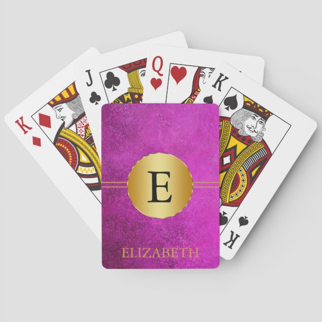 Monogram Personalized Poker Cards (Back)