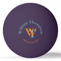 monogram - personalized purple ping pong ball monogram - personalized purple ping pong ball