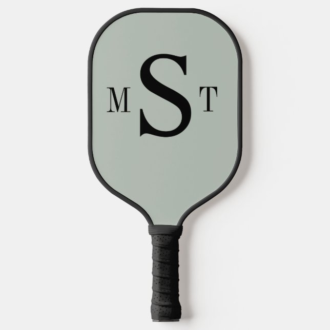 Monogram Personalized Sage Green Pickleball Paddle (Front)