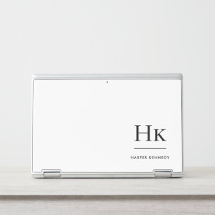 Monogram Personalized Simple Minimalist Initials HP Laptop Skin
