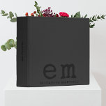 Monogram Personalized Simple Minimalist Monochrome 3 Ring Binder<br><div class="desc">Introducing our Monogram Personalized Simple Minimalist Monochrome 3-ring Binder—an elegant and functional accessory that seamlessly combines contemporary design with personalized touches. The large typography in black and white creates a simple and clean aesthetic, with oversized text that makes a bold statement. The minimal black monogram name binder features a sleek...</div>