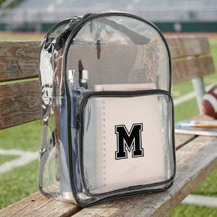 Monogram Personalized Varsity  Clear Backpack