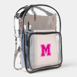 Monogram Personalized Varsity Clear Backpack