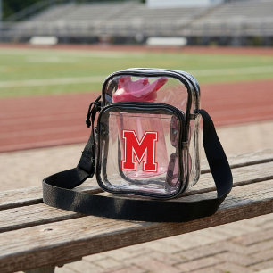 Monogram Personalized Varsity  Clear Crossbody Bag