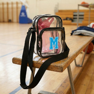 Monogram Personalized Varsity  Clear Crossbody Bag