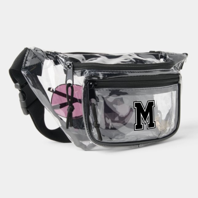 Monogram Personalized Varsity  Clear Fanny Pack (Right)