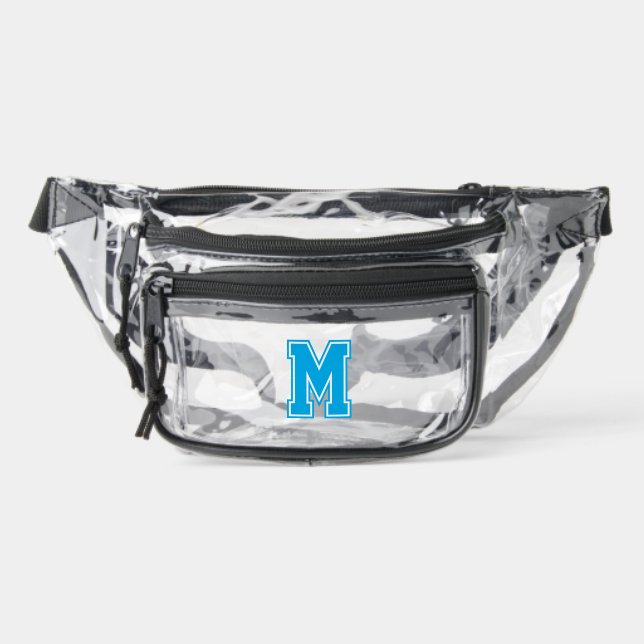 Monogram Personalized Varsity  Clear Fanny Pack (Front)