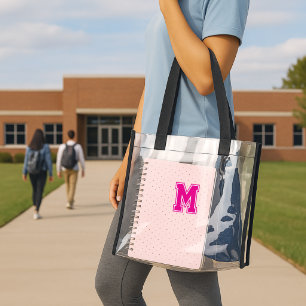 Monogram Personalized Varsity  Clear Tote Bag