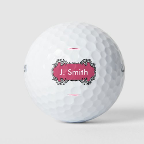 Monogram Personalized Vintage Design Golf Gift Golf Balls