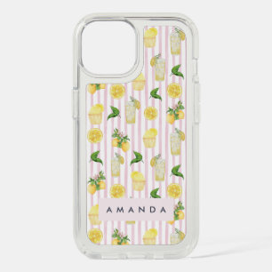Monogram Personalized Watercolor Lemons Lemonade iPhone 15 Case