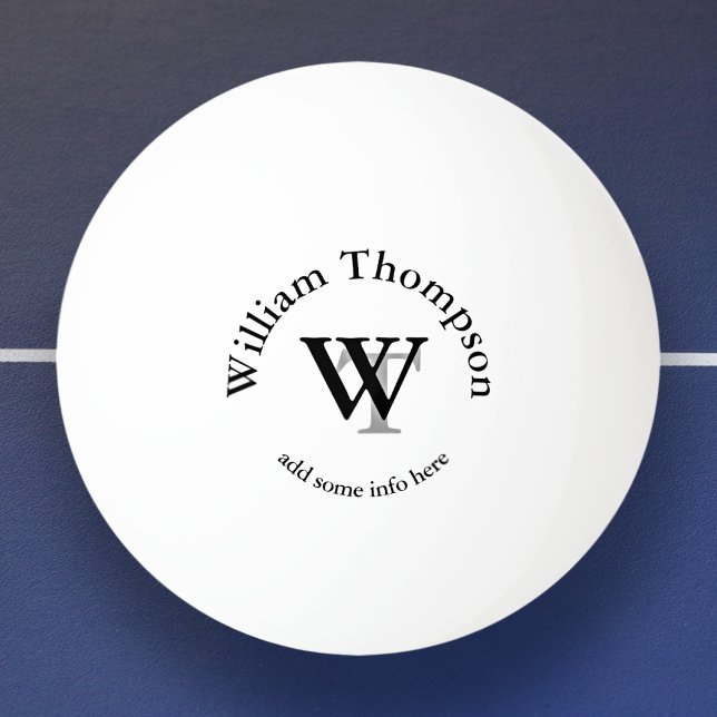 Monogram . personalized white Ping-Pong ball (Creator Uploaded)