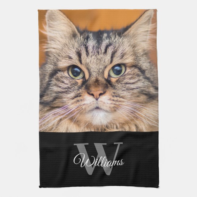 Monogram Pet Photo Kitchen Towels (Vertical)
