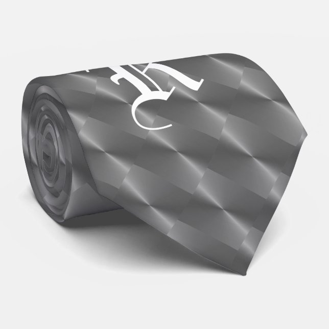 MONOGRAM PEWTER NECK TIE (Rolled)